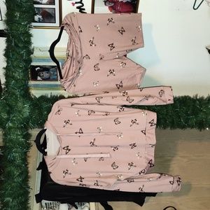 Long sleeved hooded short set